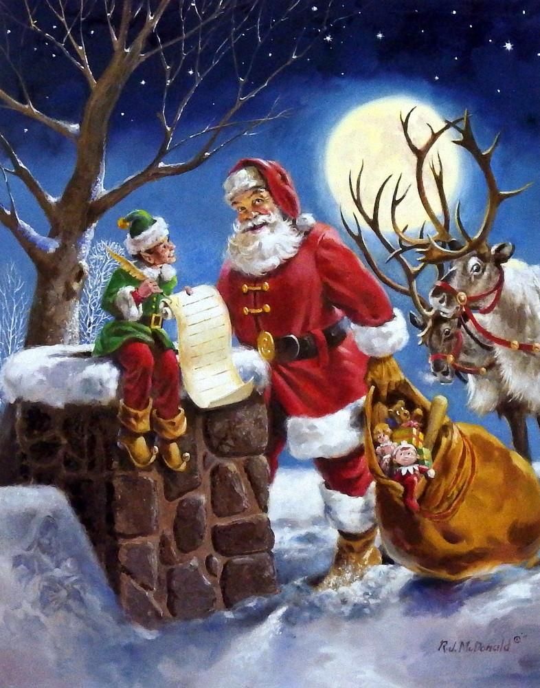 Christmas Wallpaper Vintage Santa