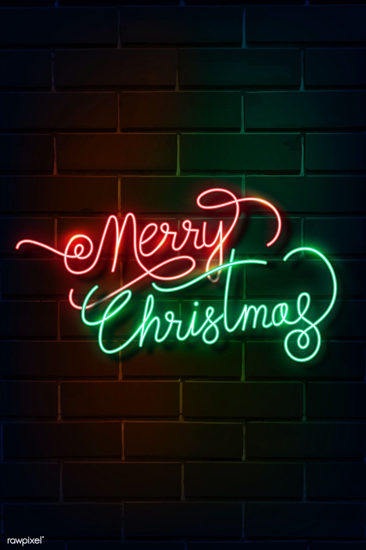 Neon Christmas Tree Wallpaper