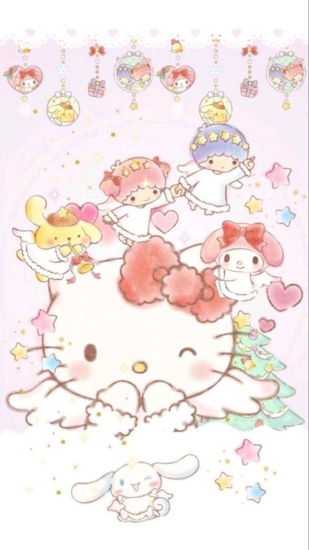 Sanrio Christmas Wallpaper Black