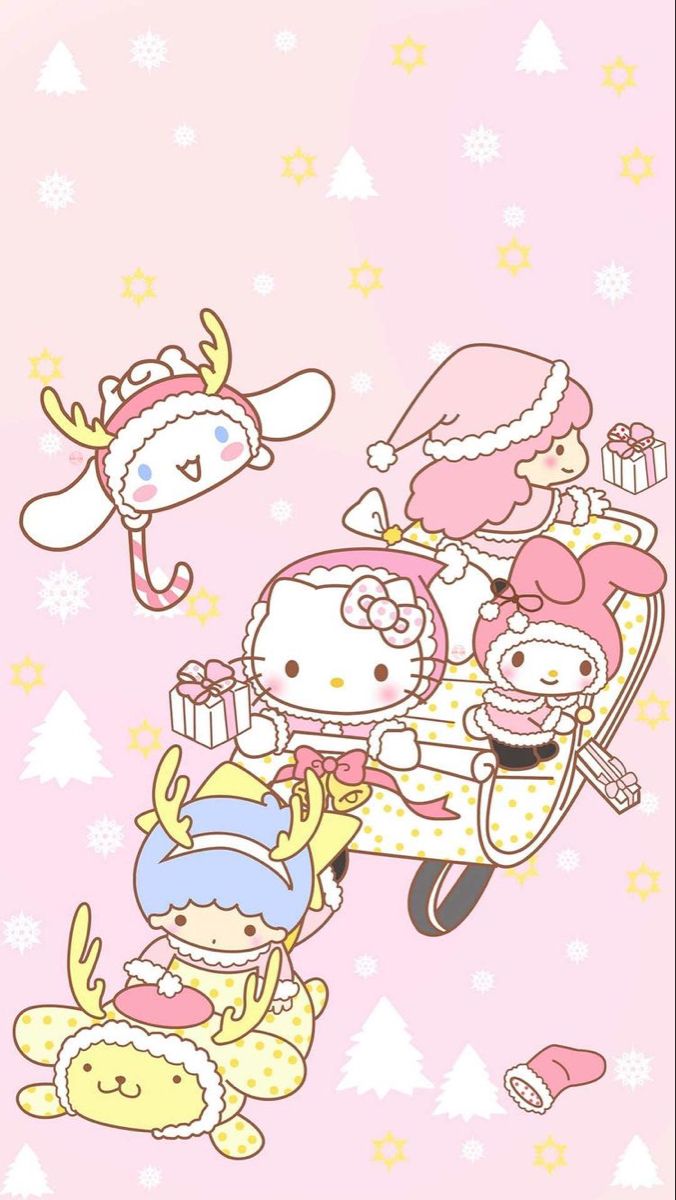 Sanrio Christmas Wallpaper Blue