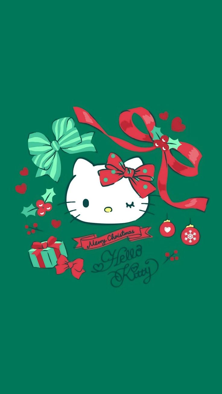 Sanrio Christmas Wallpaper Green