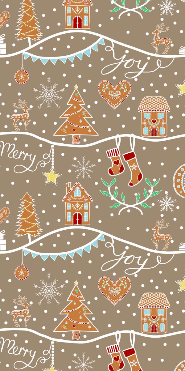 Vintage Gingerbread Christmas Wallpaper