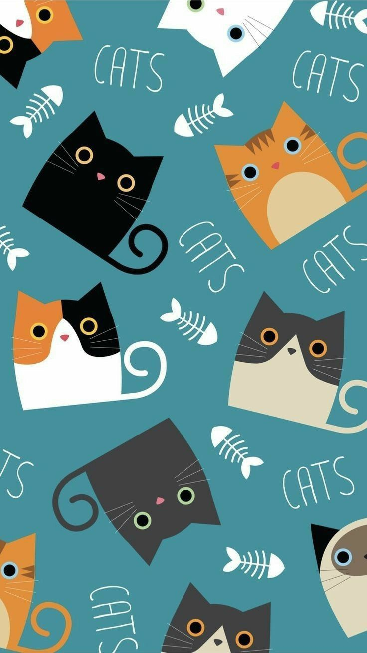 20 Cute Cat Illustration Wallpaper Iphone