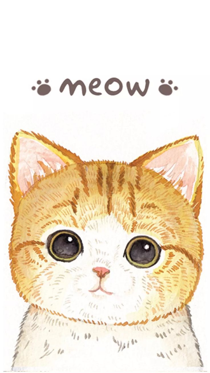 20 Cute Cat Illustration Wallpaper Iphone