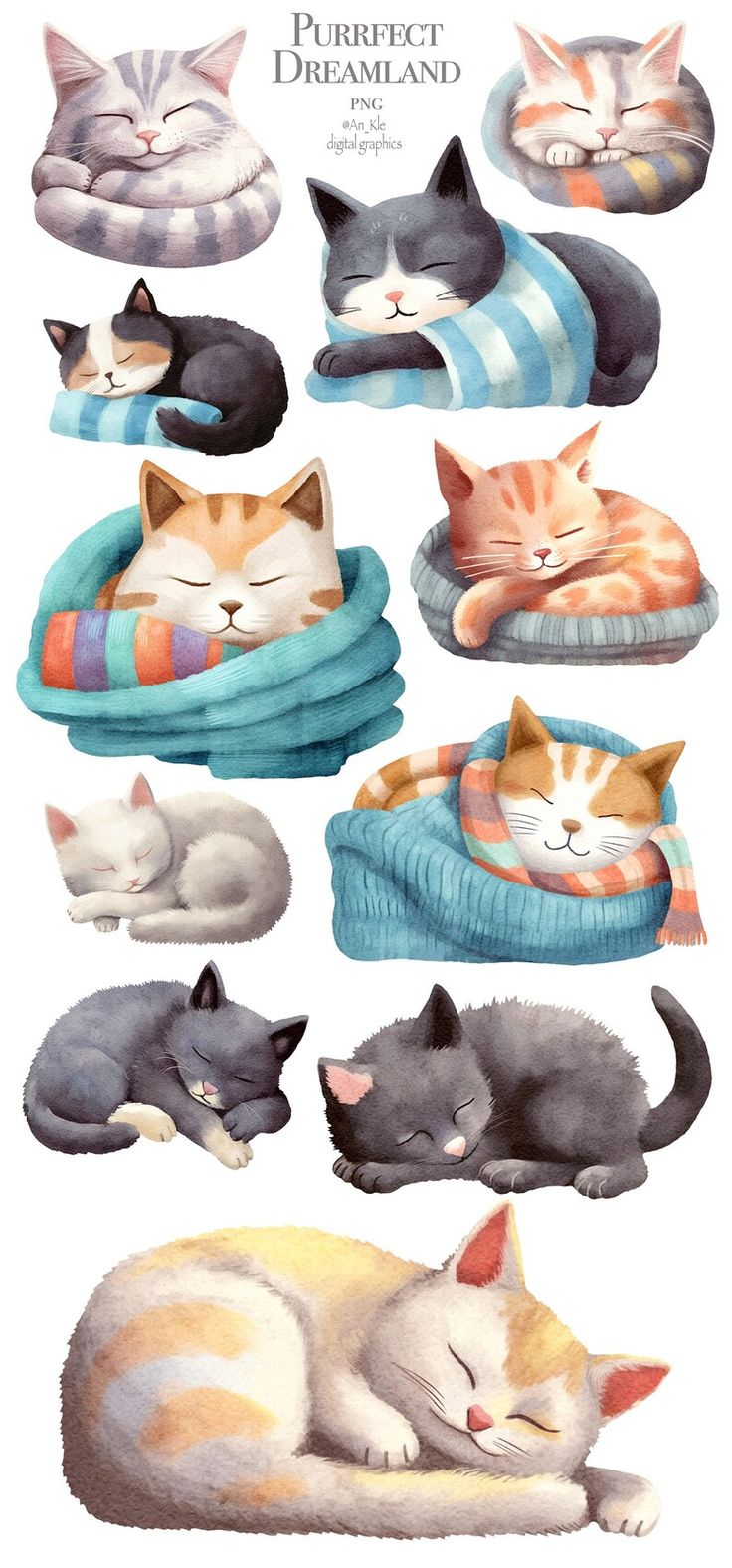 20 Cute Cat Illustration Wallpaper Iphone