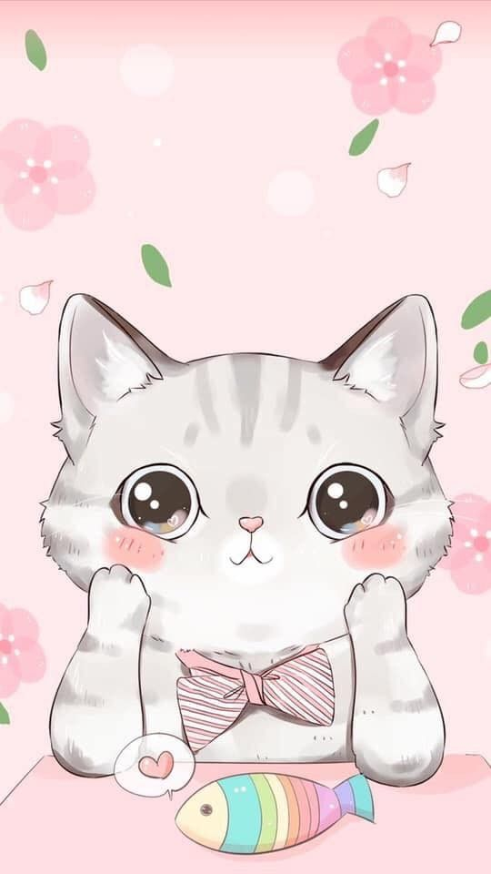 20 Cute Cat Illustration Wallpaper Iphone