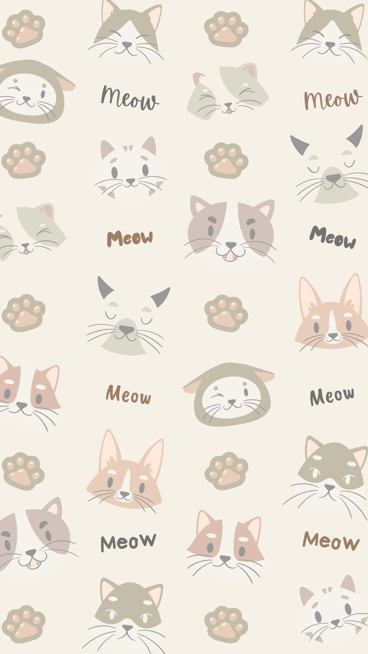 20 Cute Cat Illustration Wallpaper Iphone